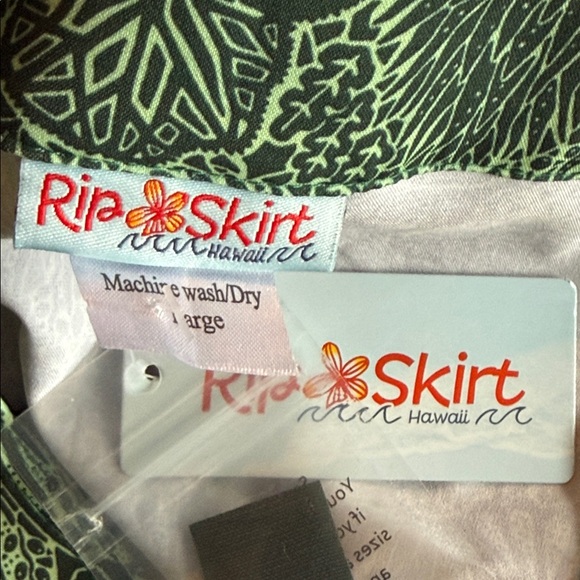 NWT RipSkirt Hawaii Wailea Green Wrap Skirt Womens Large Midi Long |  AH 0668 - Picture 2 of 4